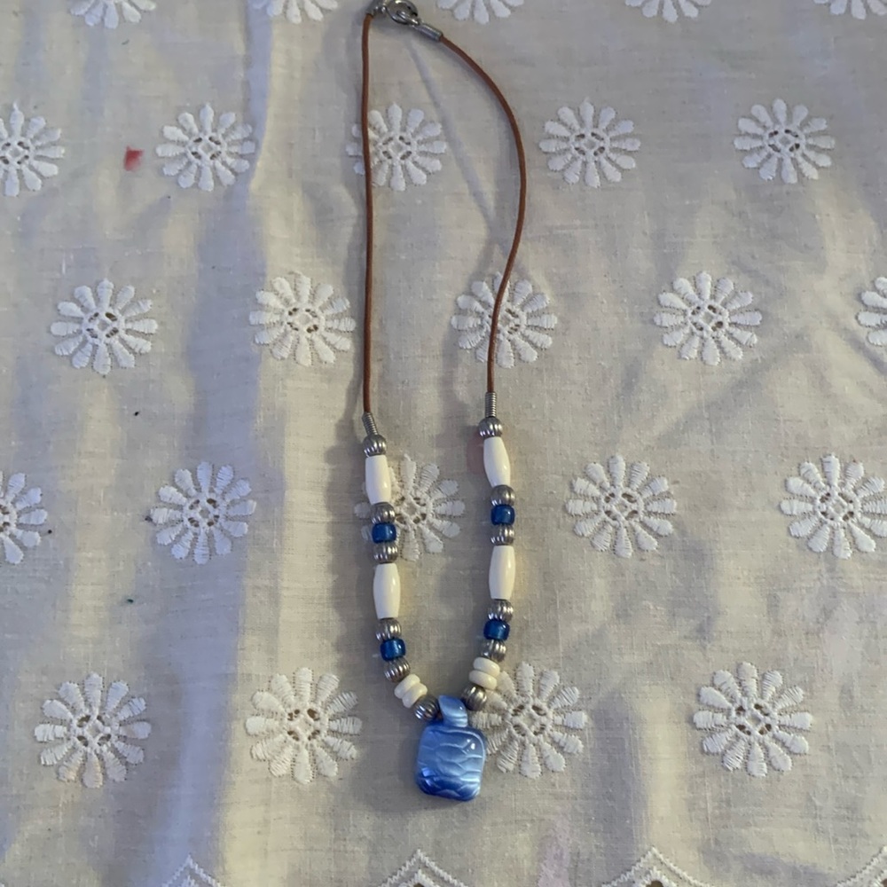 Turtle glass necklace